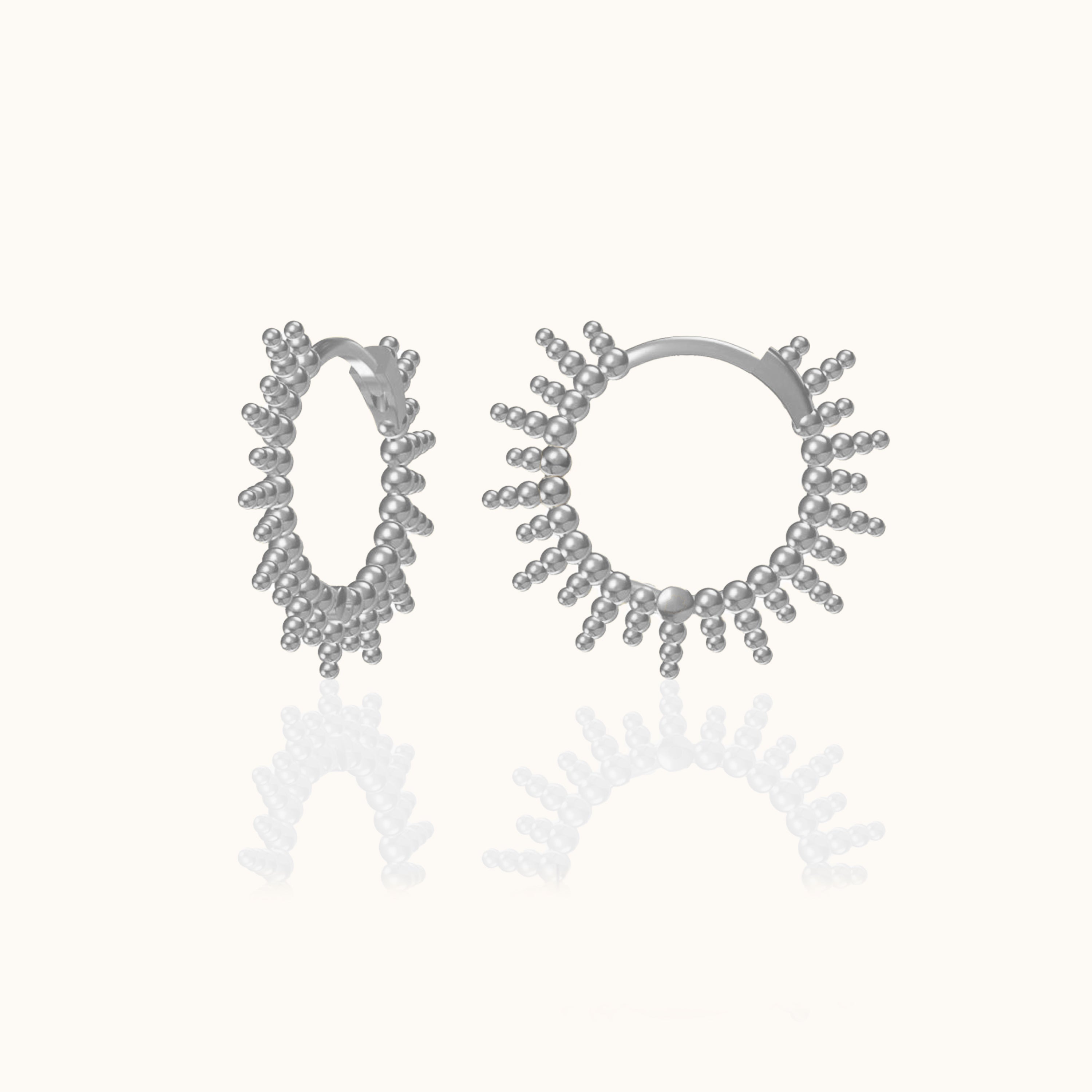 Beads Spikes Hoop Earrings