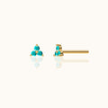 Blue Turquoise Trefoil Stud Earrings