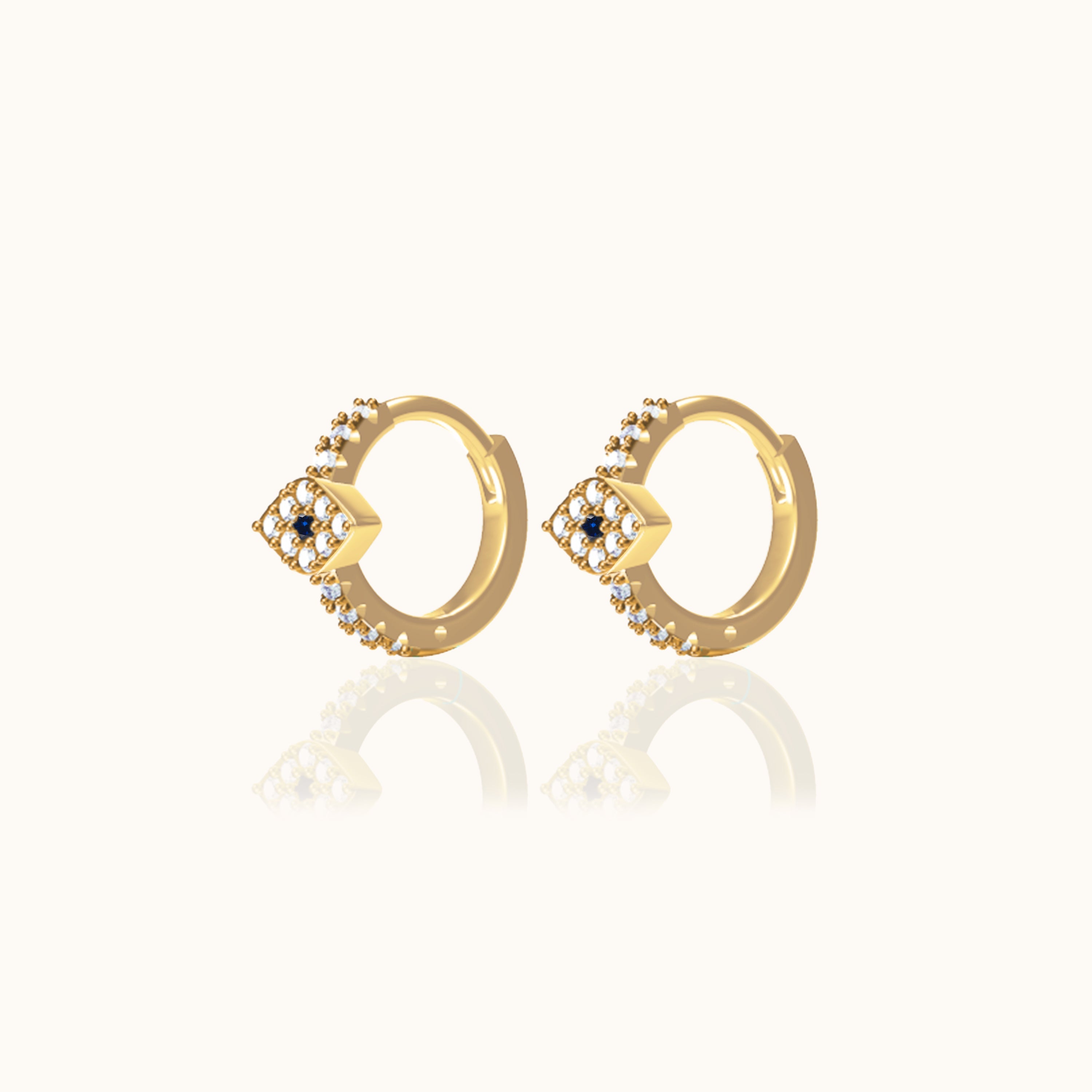 CZ Evil Eye Hoop Earrings
