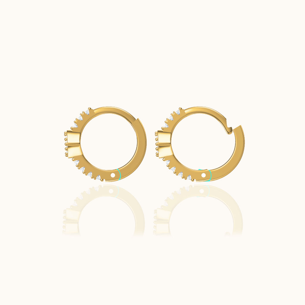 CZ Evil Eye Hoop Earrings