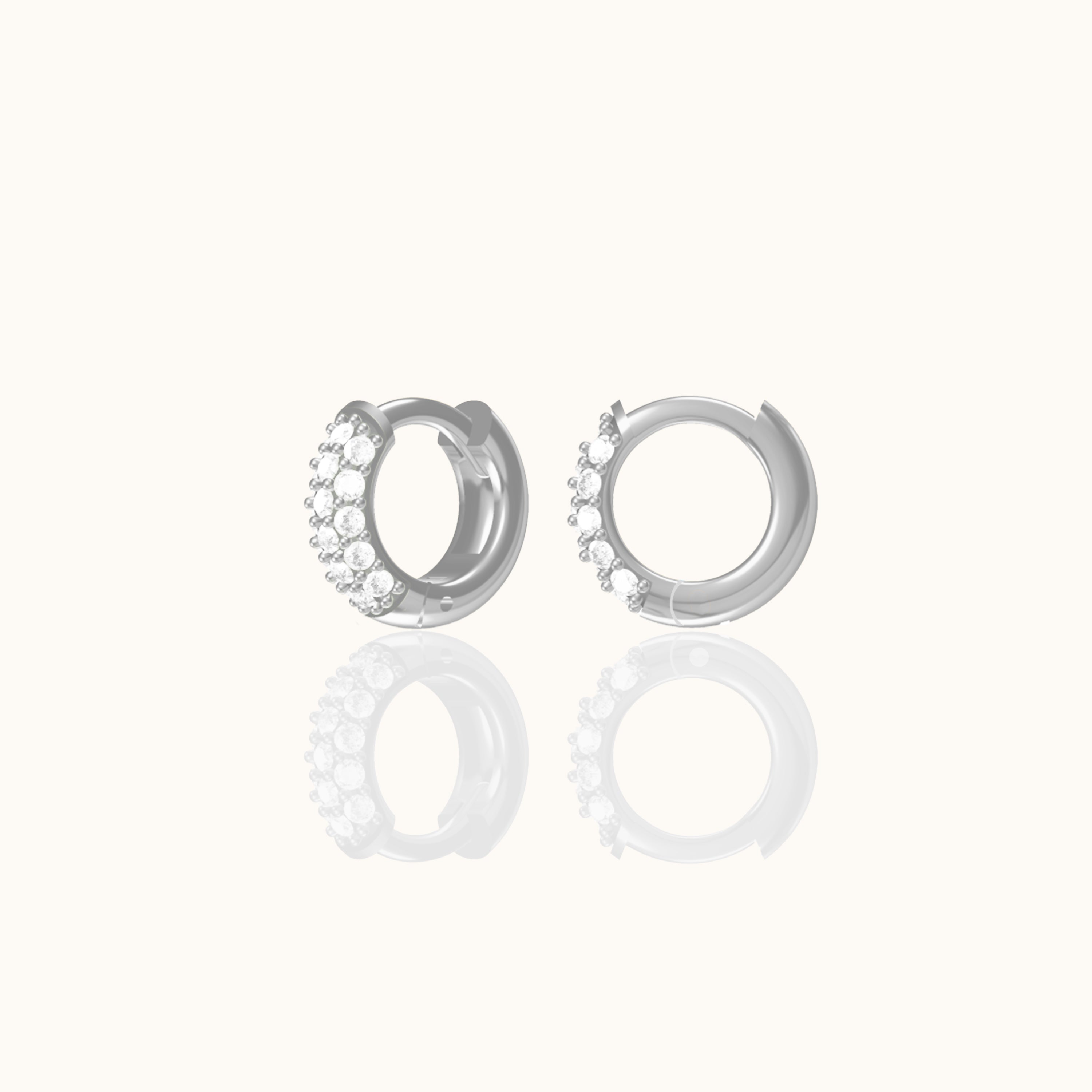 CZ Gem Circle Hoops