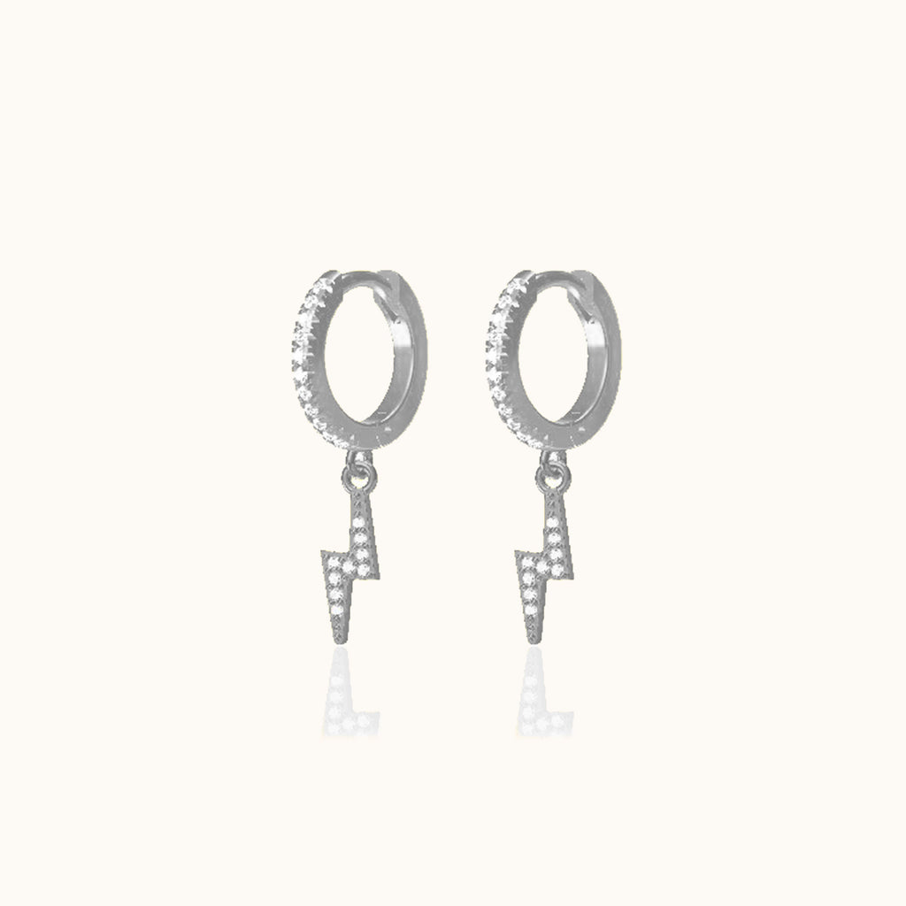 CZ Lightning Bolt Earrings