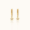 CZ Star Hoop Earrings