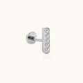 CZ Bar Threadless Labret Titanium Flat Back Earring