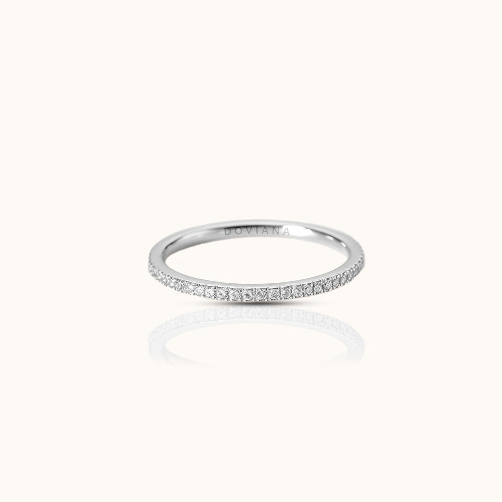 CZ Pave Eternity Band Titanium Ring