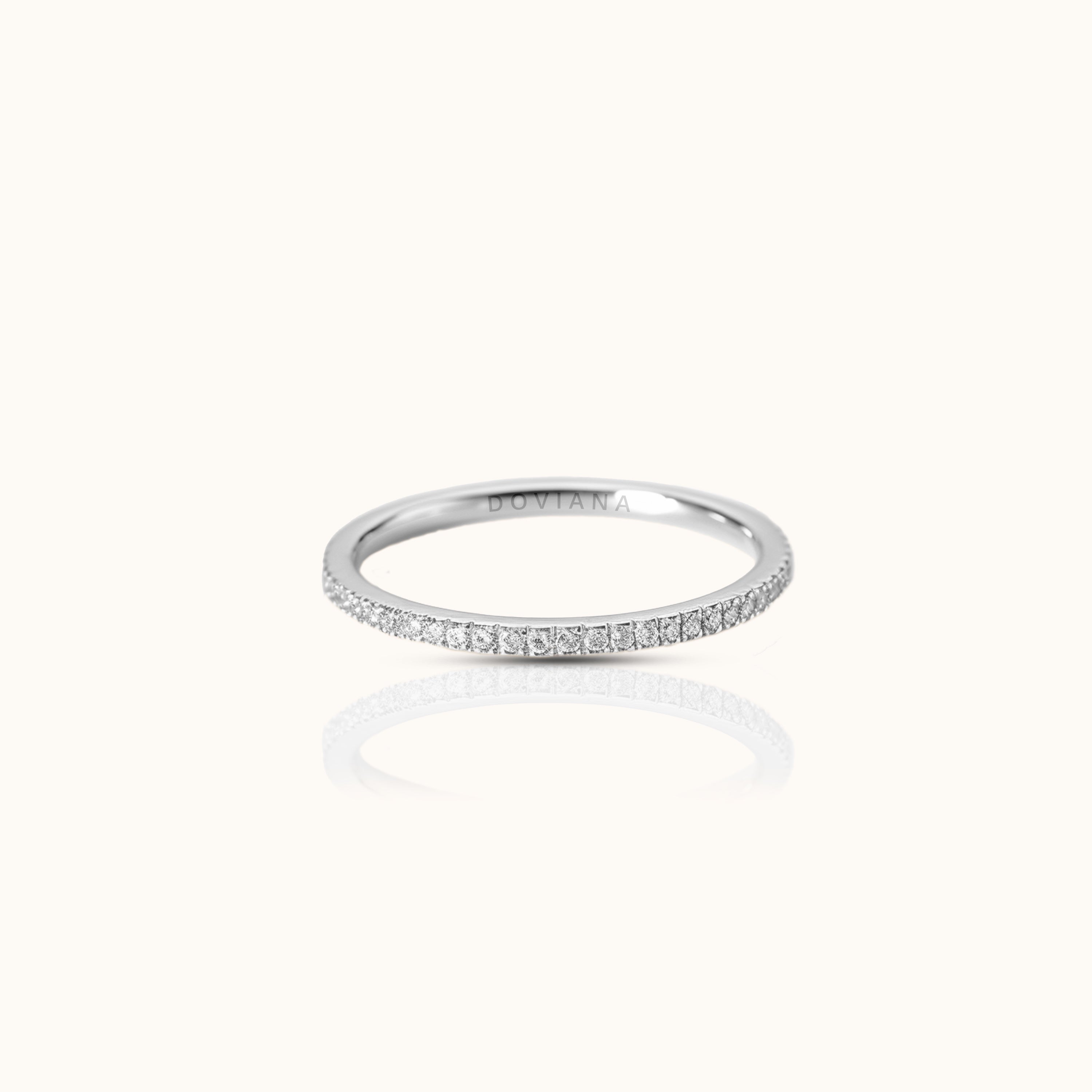 CZ Pave Eternity Band Titanium Ring