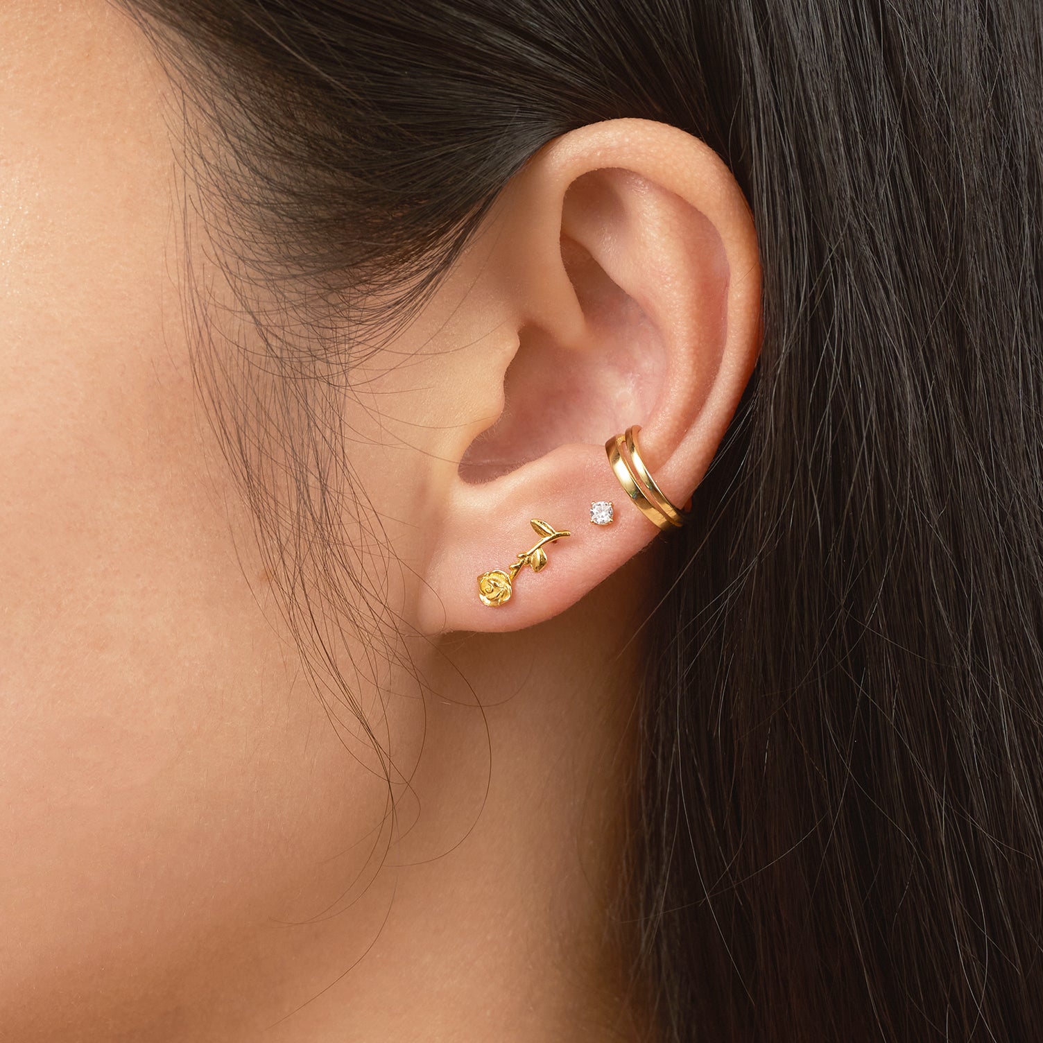 Single Double Layer Ear Cuff