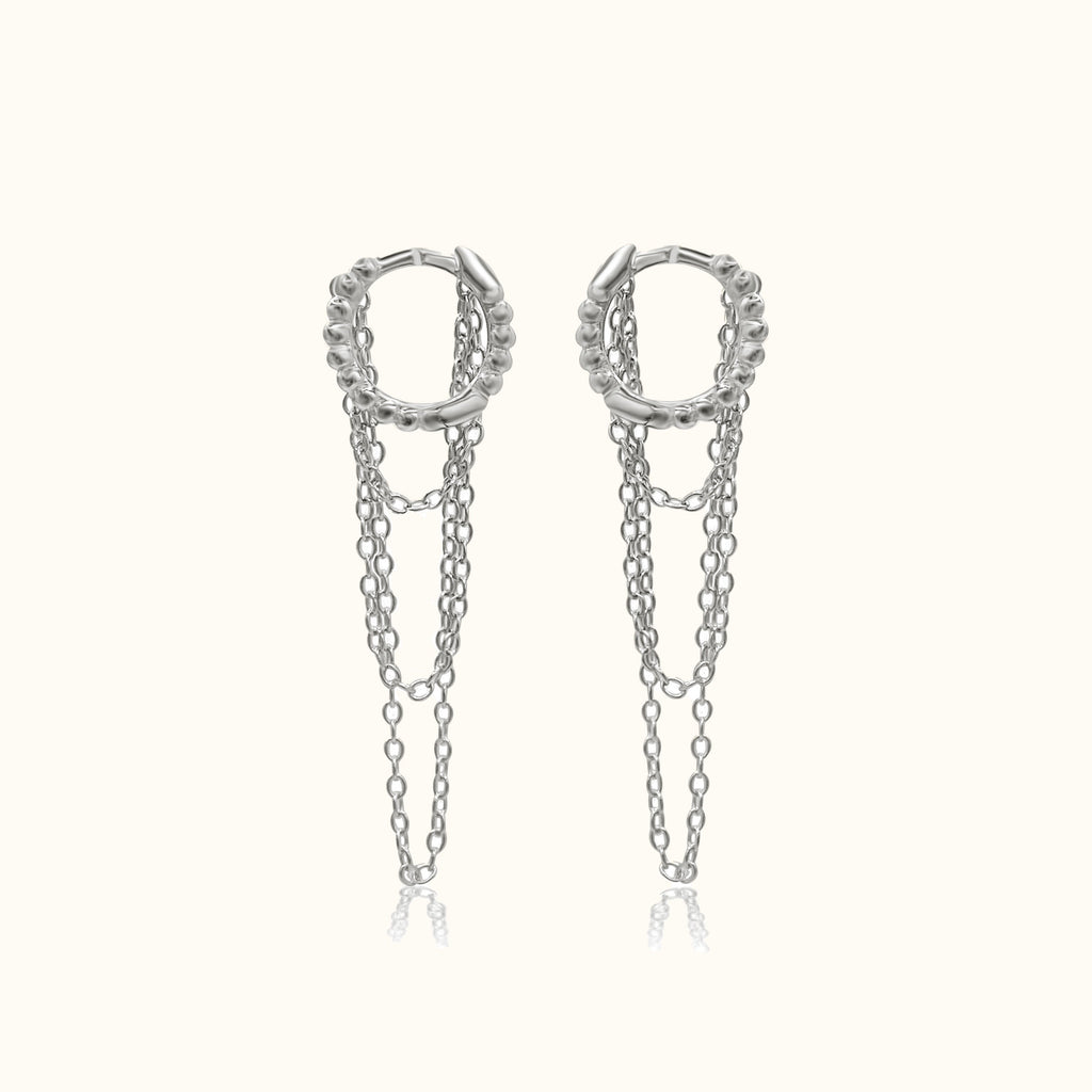 Chain Tassel Huggie Earrings