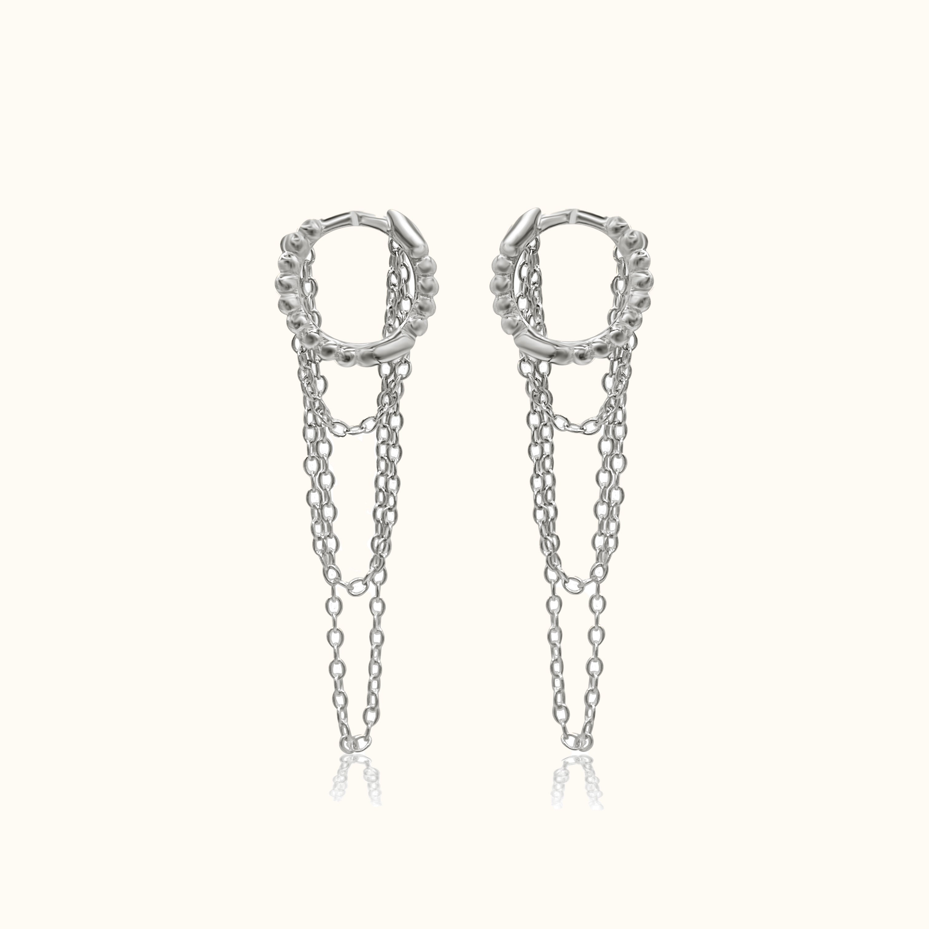 Chain Tassel Huggie Earrings