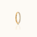 Classic CZ Clicker 6mm Titanium PVD Gold Hinged Nap Hoop Earring