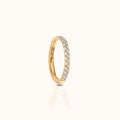 Classic CZ Clicker 8mm Titanium PVD Gold Hinged Hoop Earring