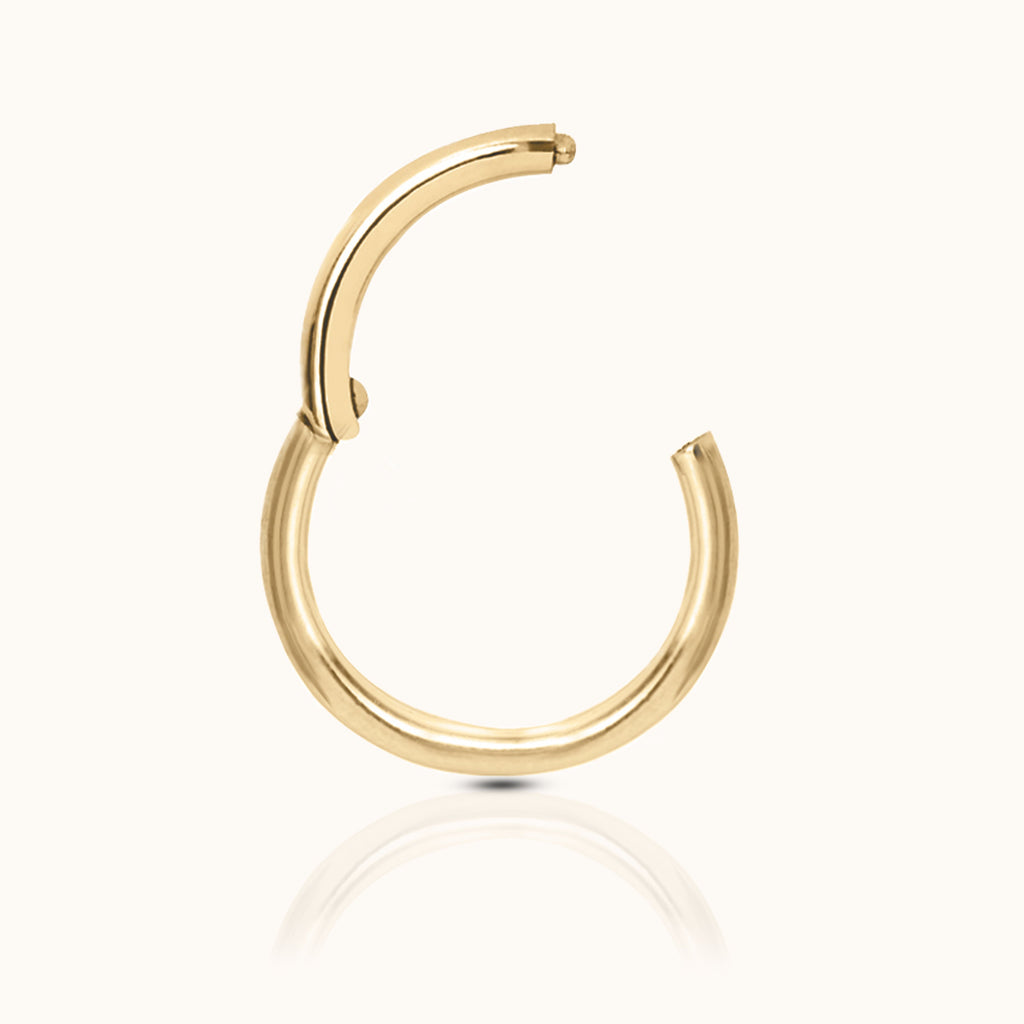 Classic Clicker 10mm Titanium PVD Gold Hinged Nap Hoop Earring