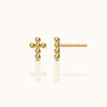 Cross Beaded Stud Earrings