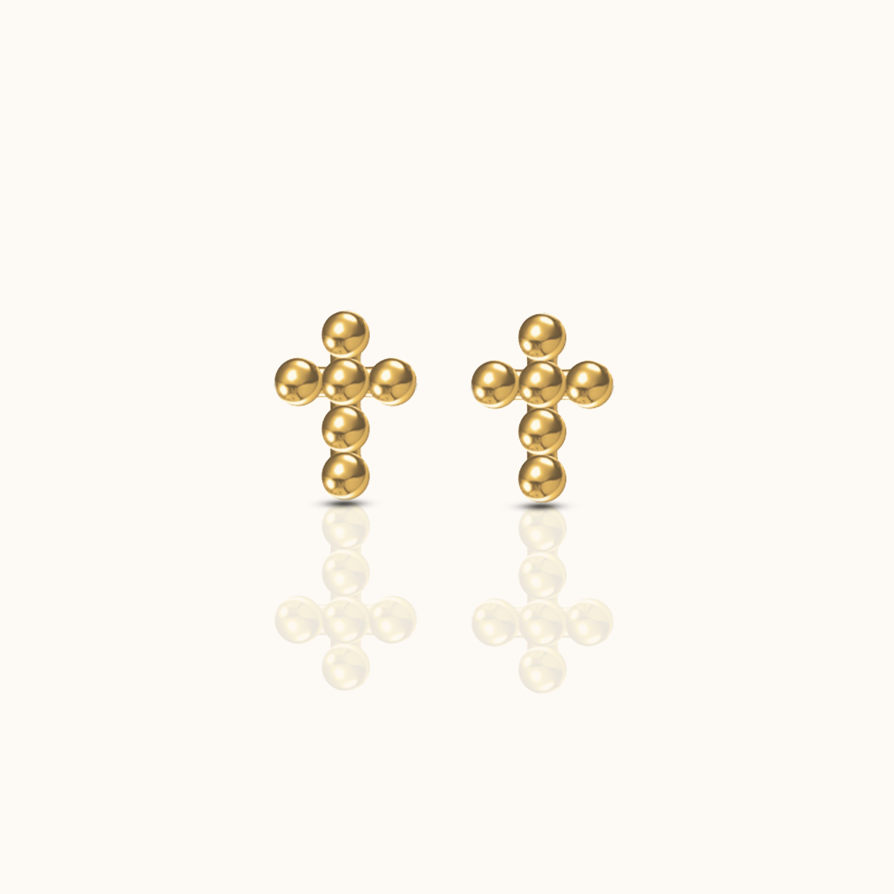 Cross Beaded Stud Earrings