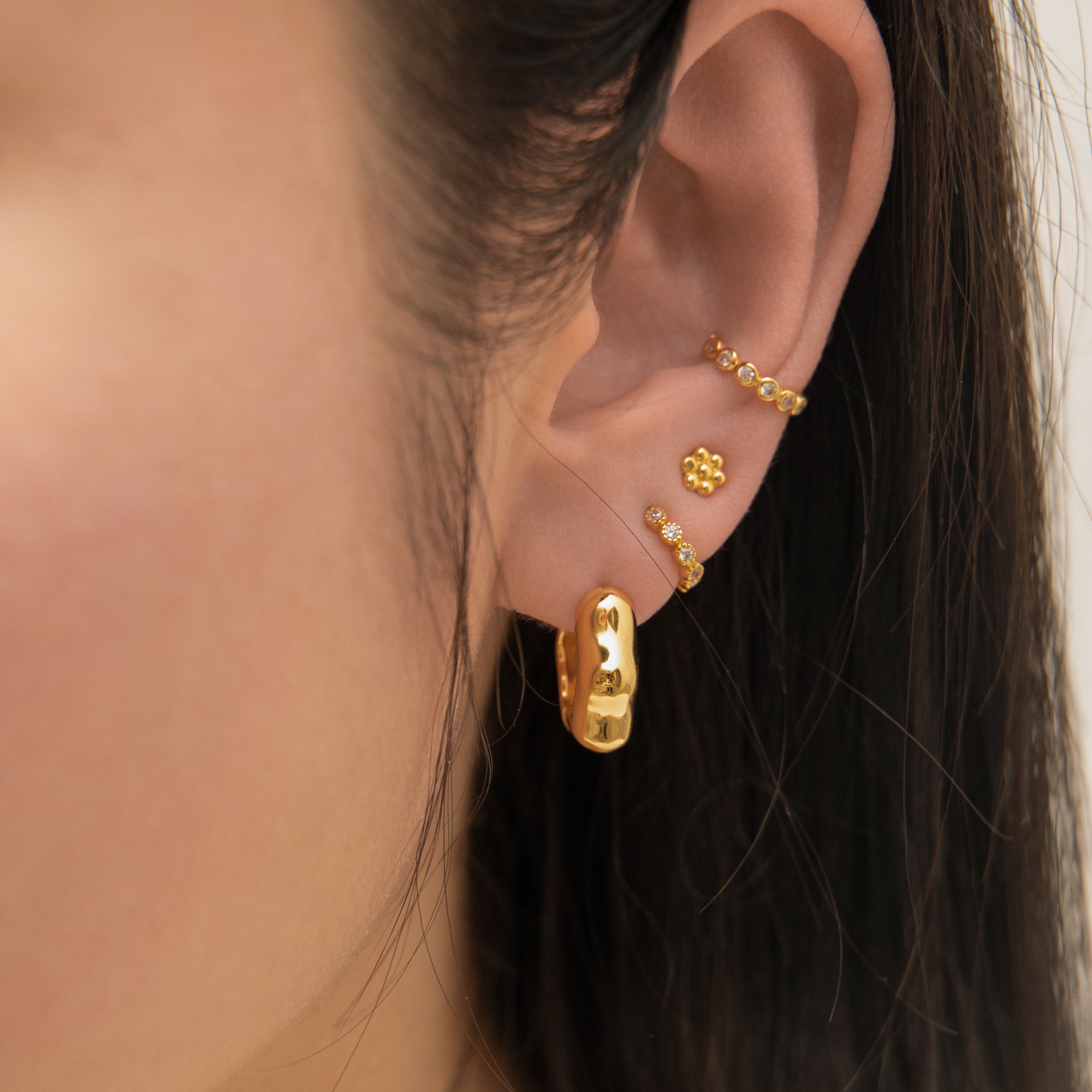 Hexagon Beaded Stud Earrings