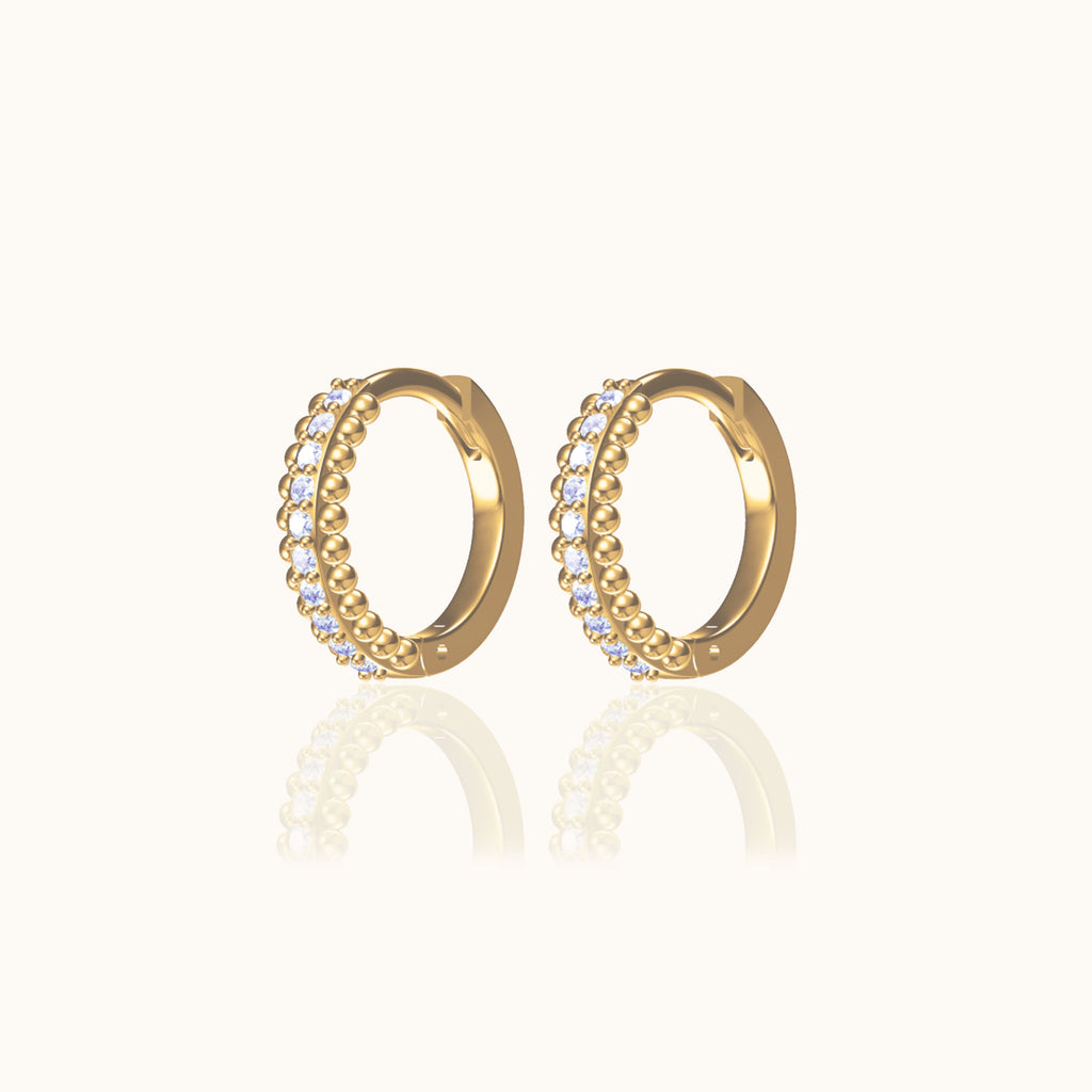 Delicate CZ Retro Hoop Earrings