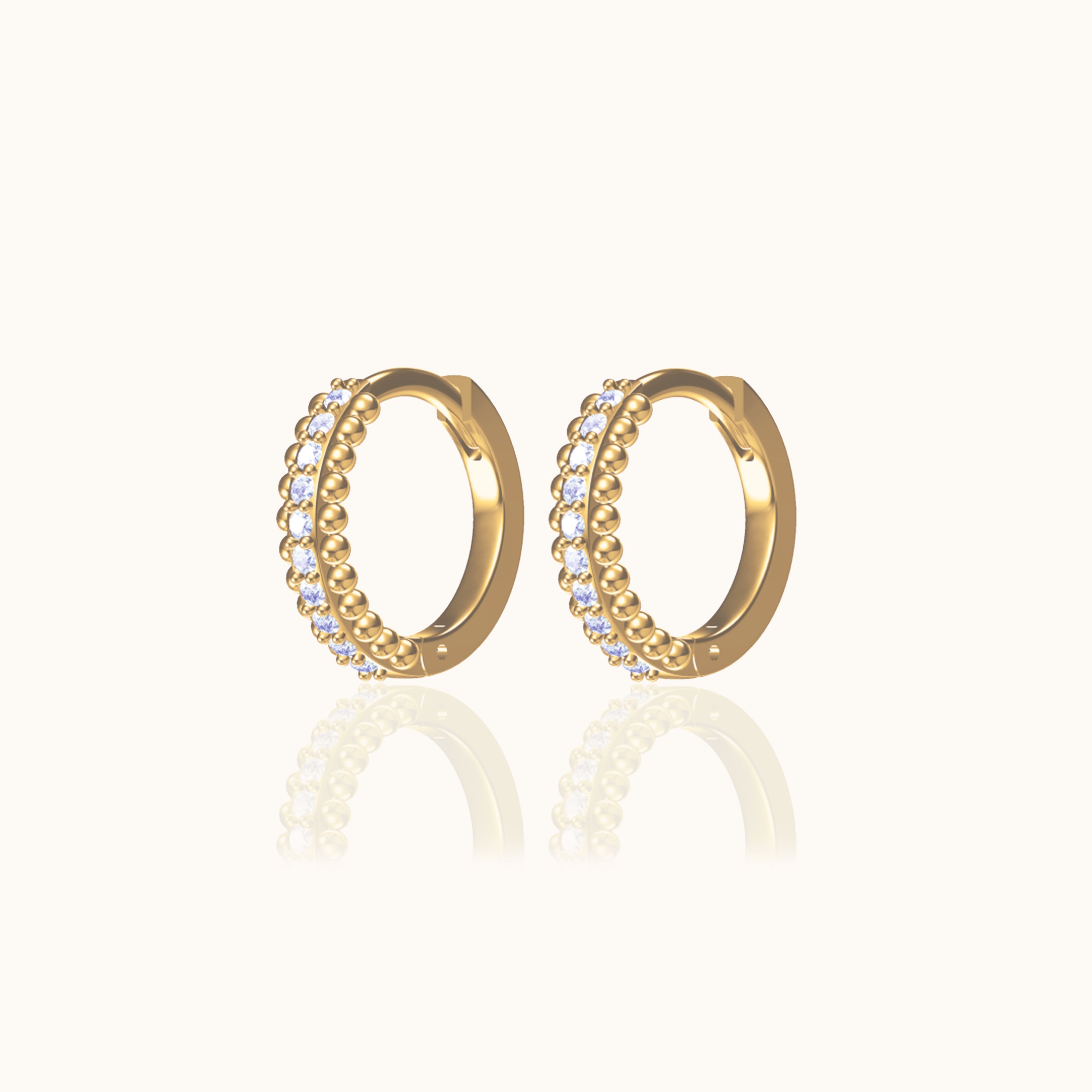 Delicate CZ Retro Hoop Earrings