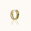 Single Green CZ Embellished Ear Cuff