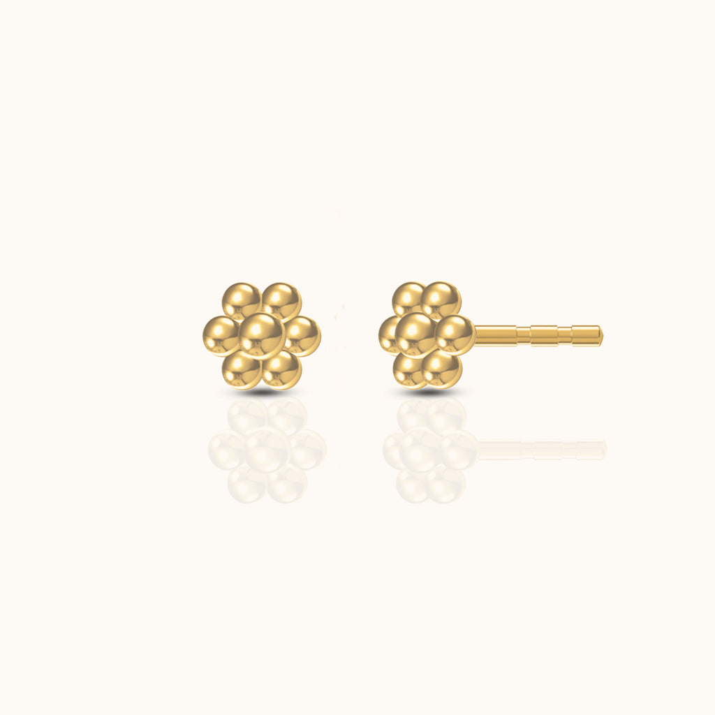 Hexagon Beaded Stud Earrings