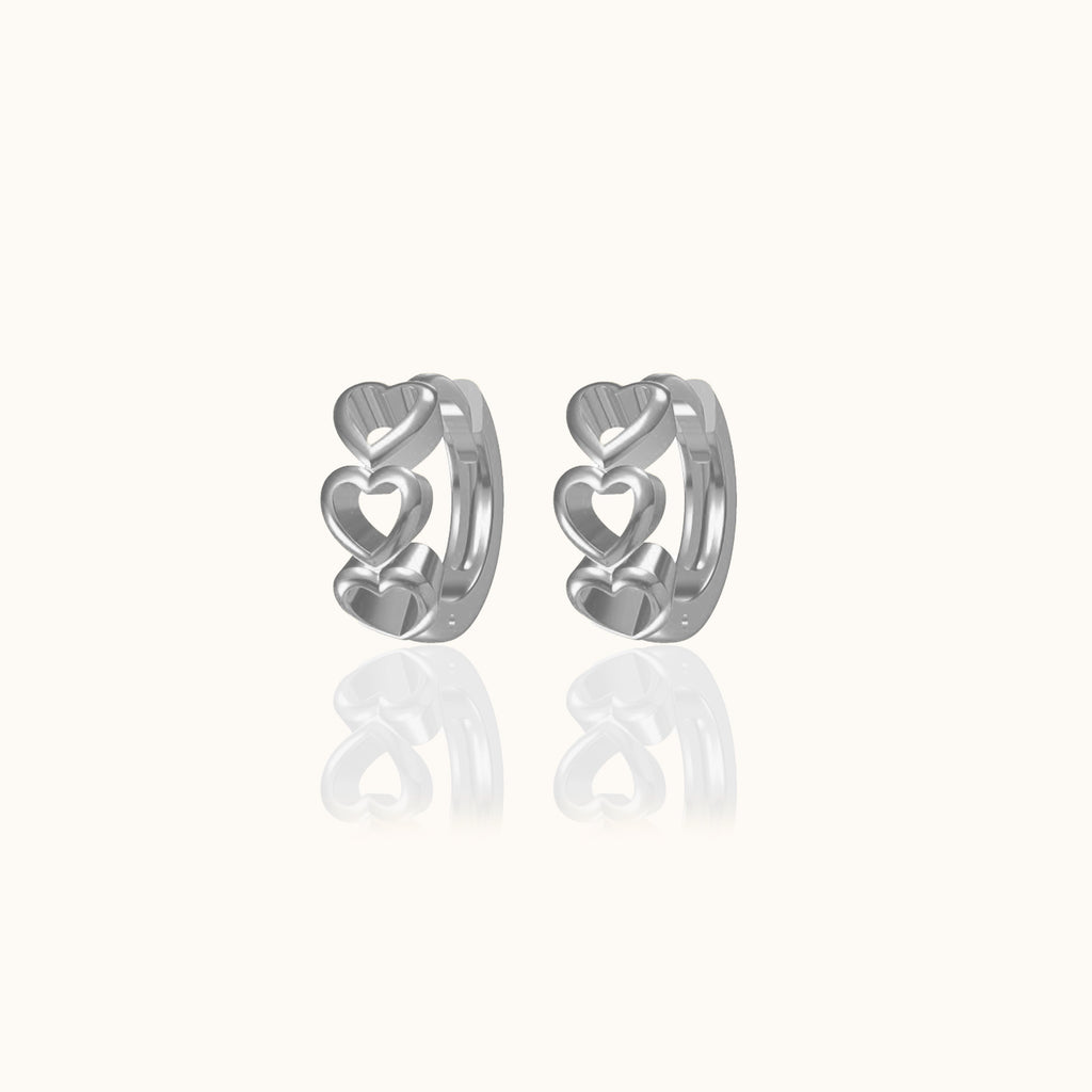 Hollow Heart Hoop Earrings