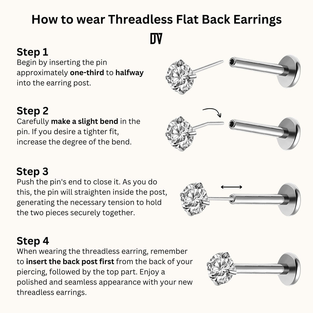 Petite Star Threadless Labret Titanium Flat Back Earring