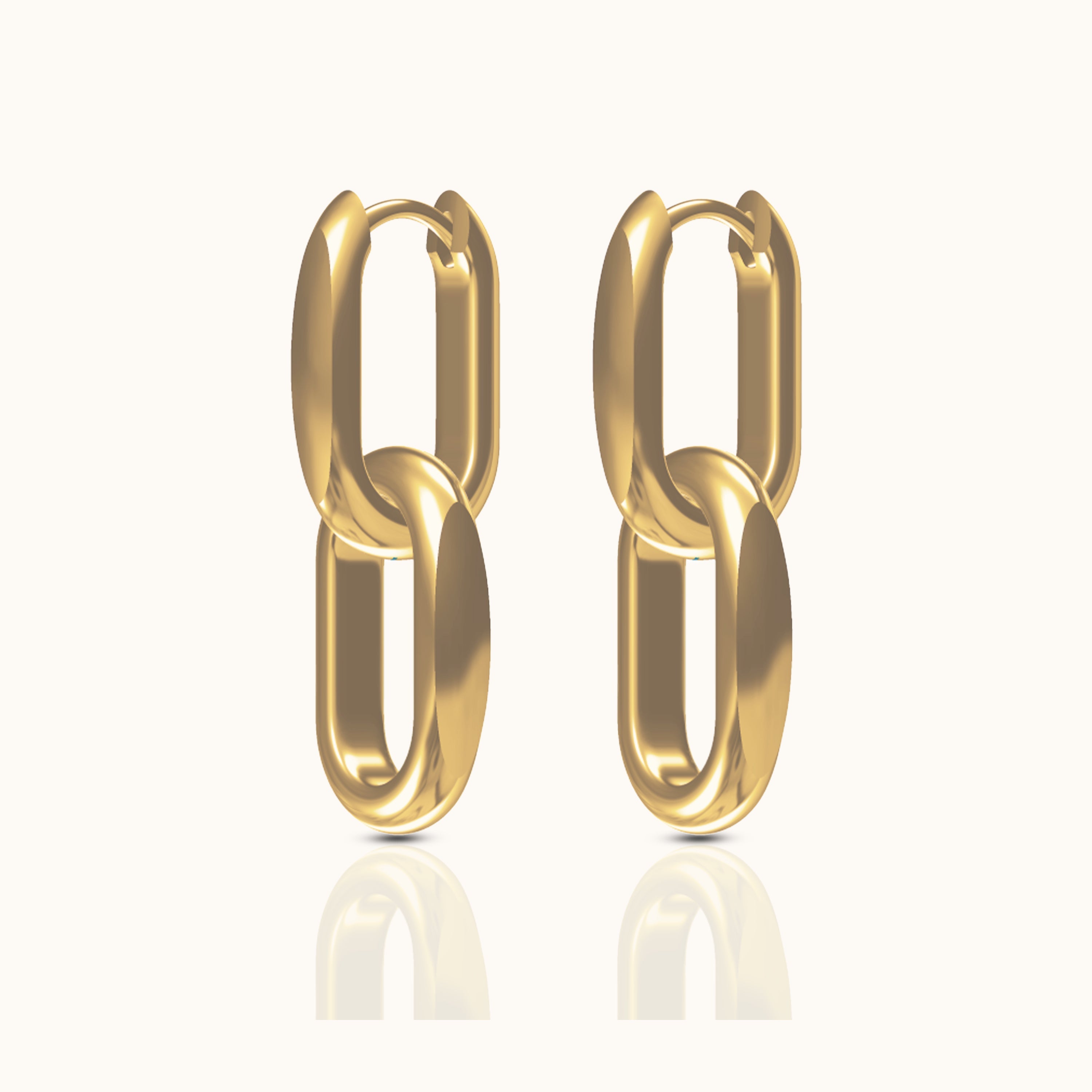 Large Paperclip Link Chain Dangle Hoop Earrings
