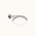 Large Moon Crescent Threadless Labret Titanium Flat Back Earring