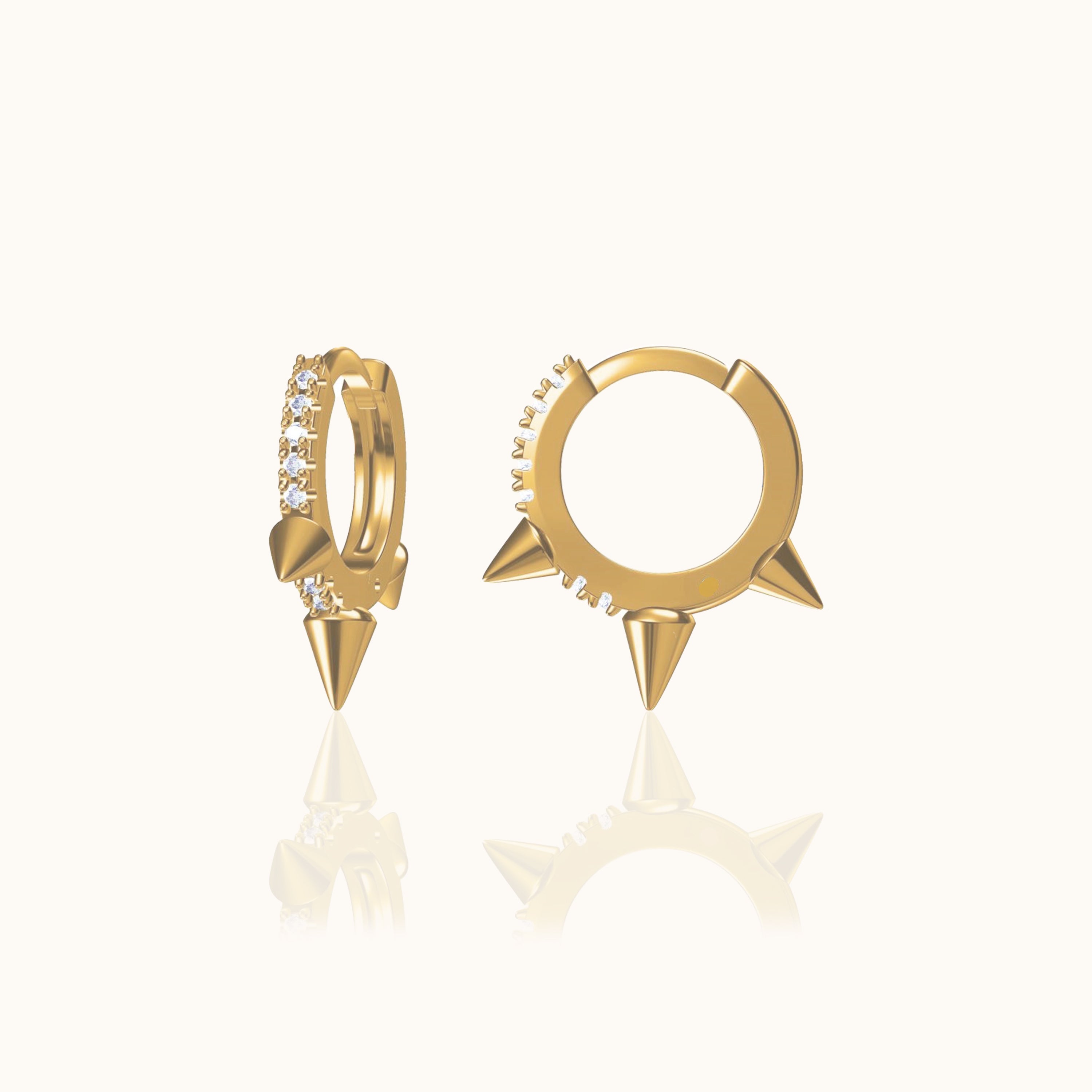 Spike CZ Hoop Earrings