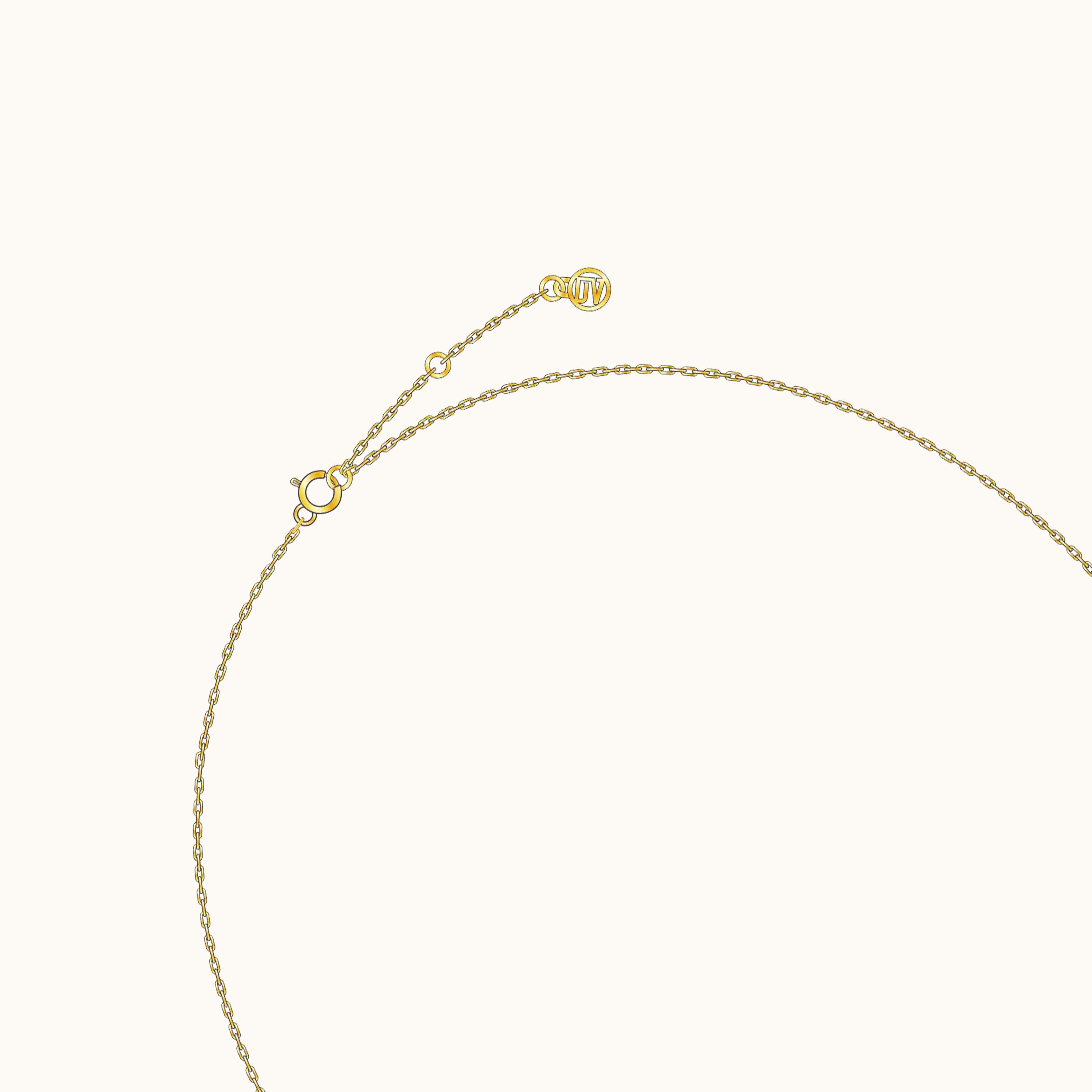 Bar Square Necklace with White Gem