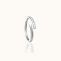 Overlap CZ Titanium Band Ring