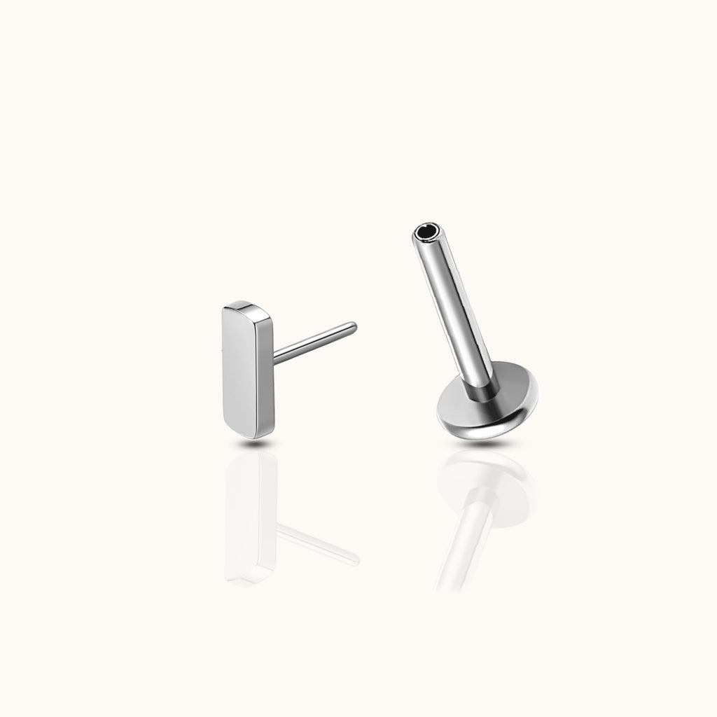 Petite Bar Threadless Labret Titanium Flat Back Earring