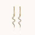 Snake Dangle Huggie Hoop Earrings