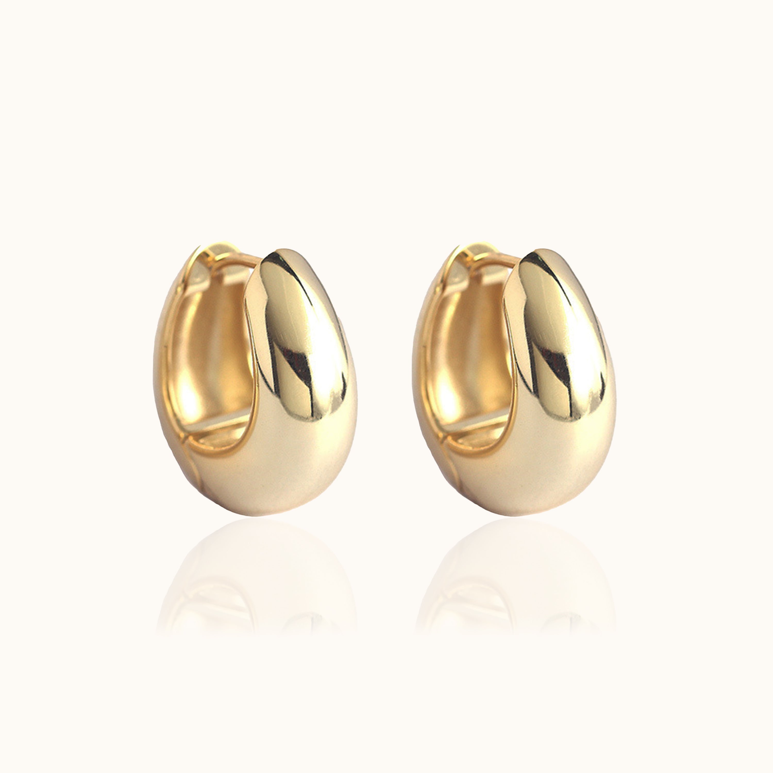Chunky Thick Huggie Hoops Earrings
