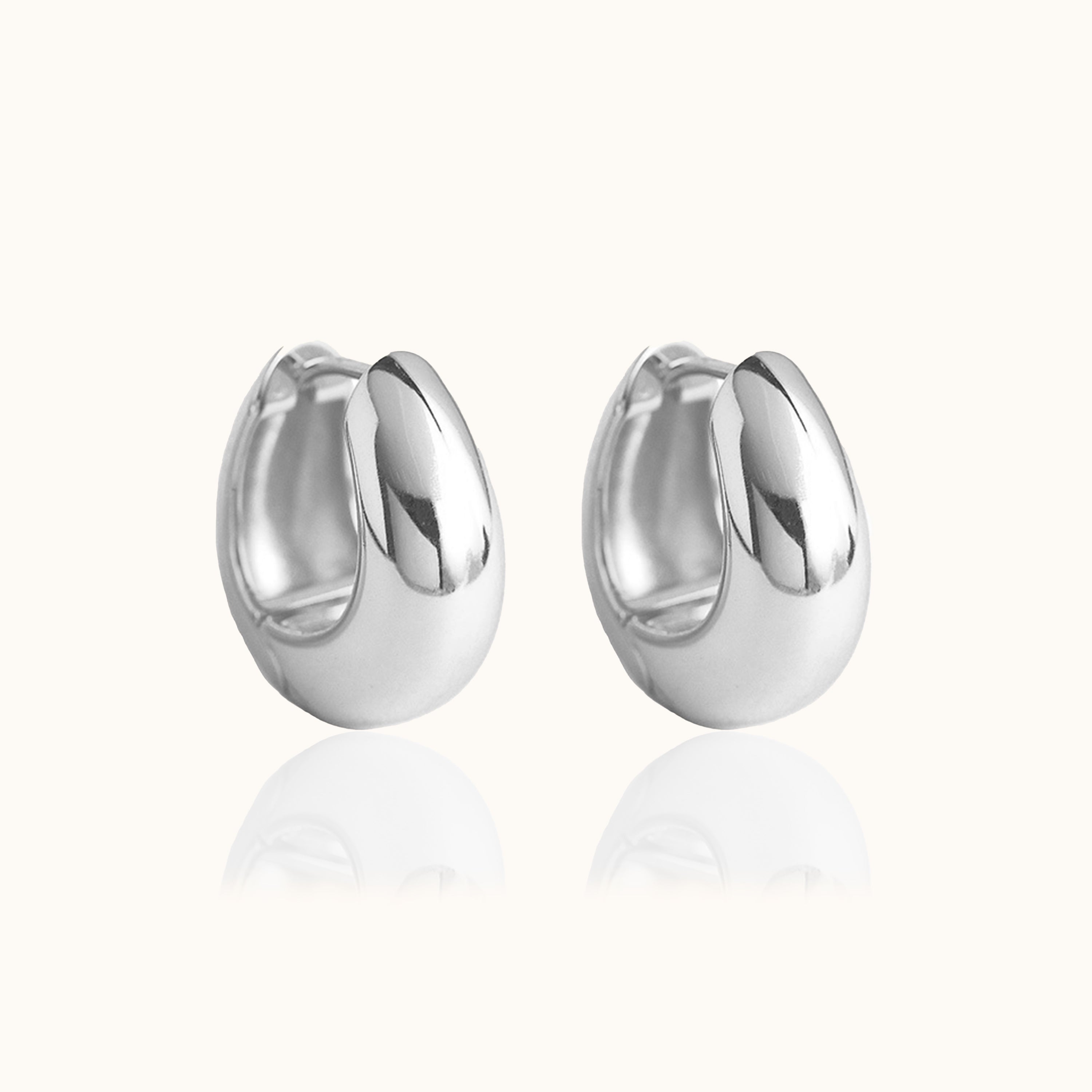 Chunky Thick Huggie Hoops Earrings