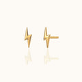 Tiny Lightning Bolt Stud Earrings