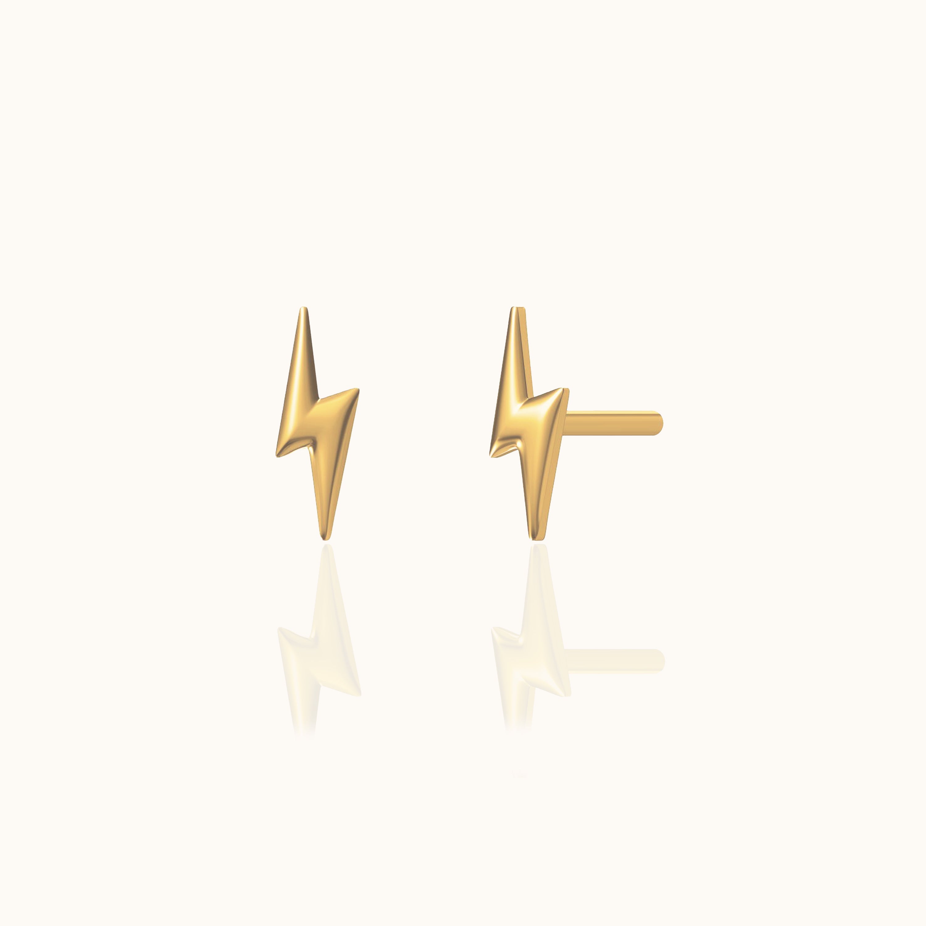 Tiny Lightning Bolt Stud Earrings