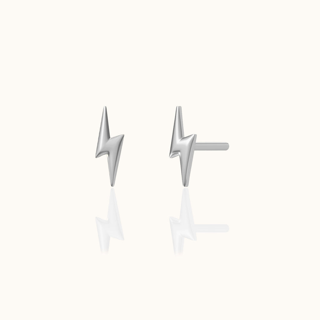 Tiny Lightning Bolt Stud Earrings