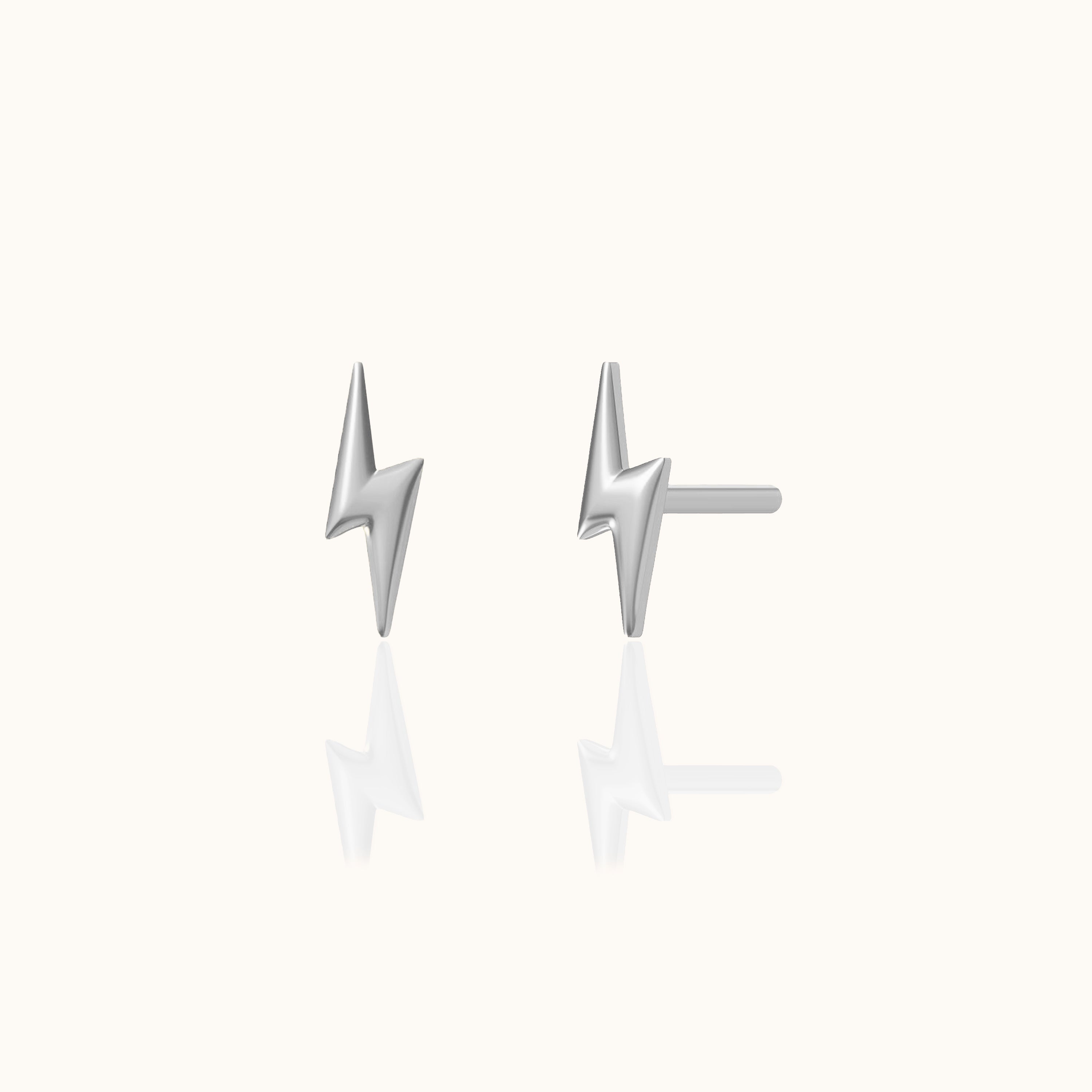 Tiny Lightning Bolt Stud Earrings
