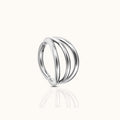 Triple Circle Geometric Clicker Titanium Hinged Hoop Earring