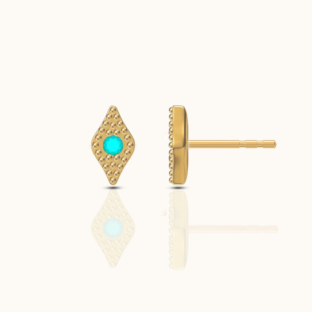 Turquoise Evil Eye Stud Earrings