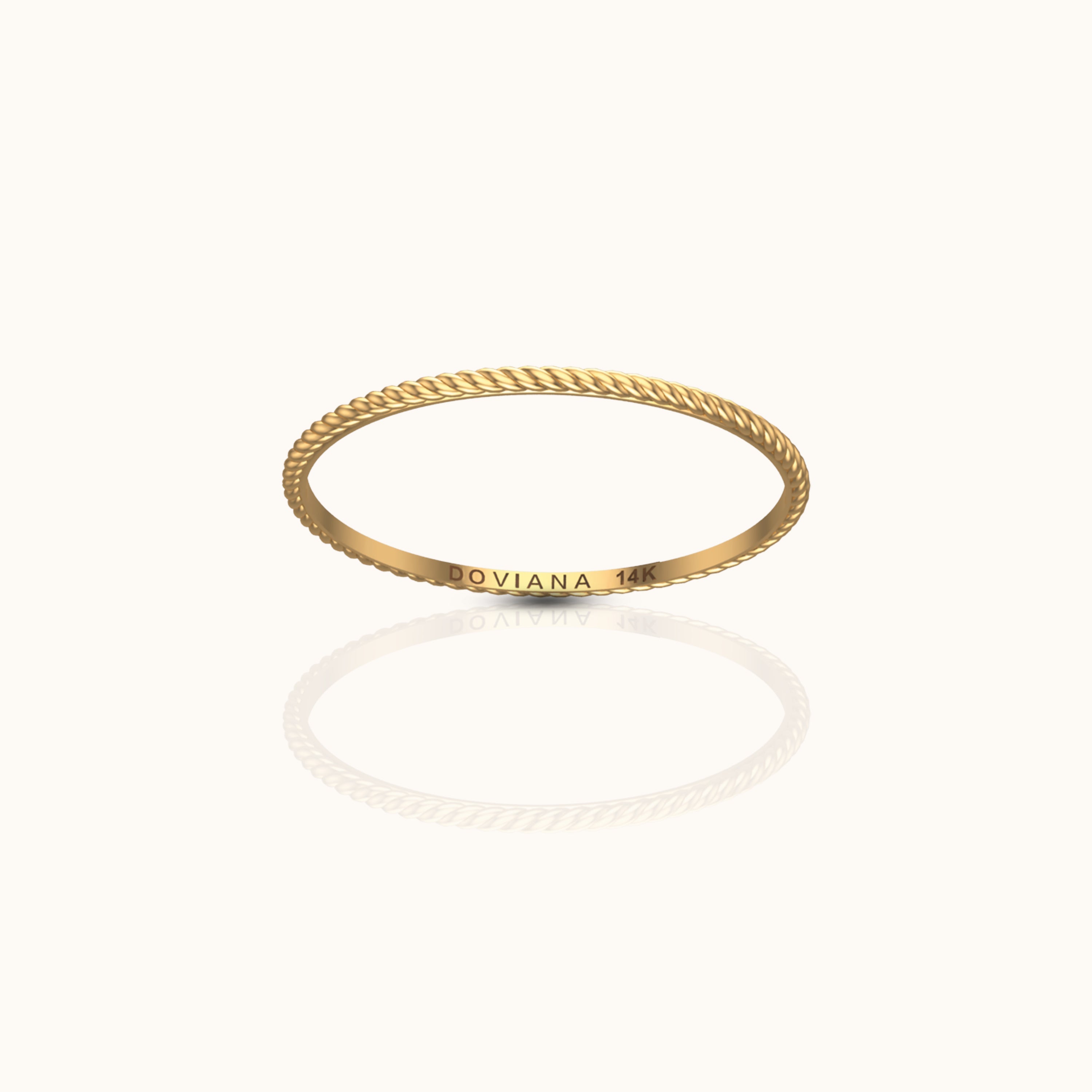 14K Solid Gold Twisted Rope Ring