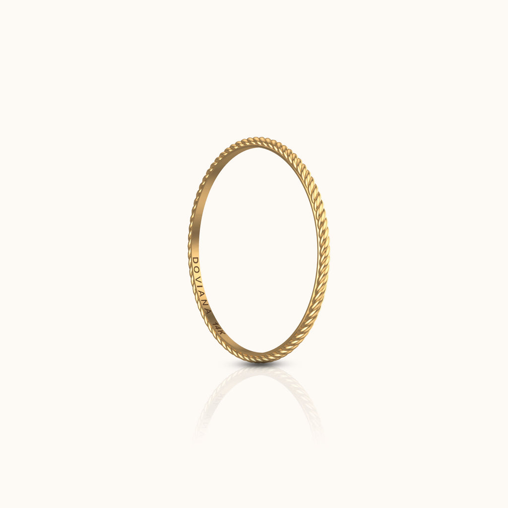 14K Solid Gold Twisted Rope Ring