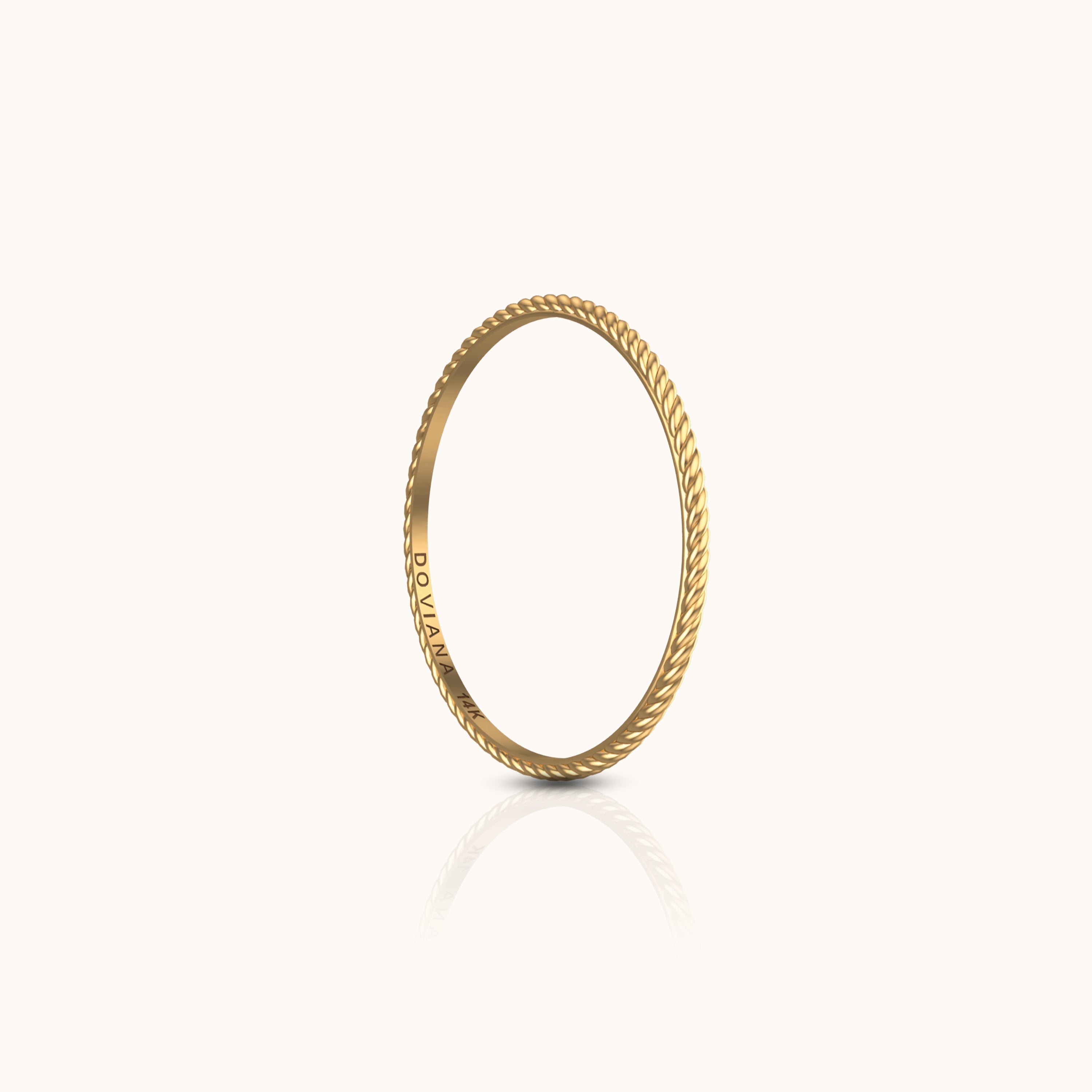 14K Solid Gold Twisted Rope Ring