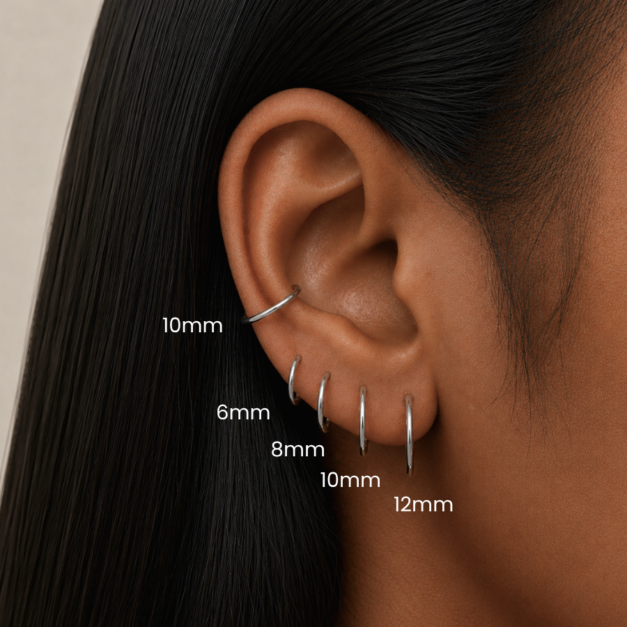 Classic Clicker 8mm Titanium Hinged Hoop Earring
